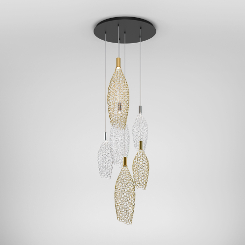 Подвесной светодиодный светильник Eurosvet Ruche 90352/6 золото/хром