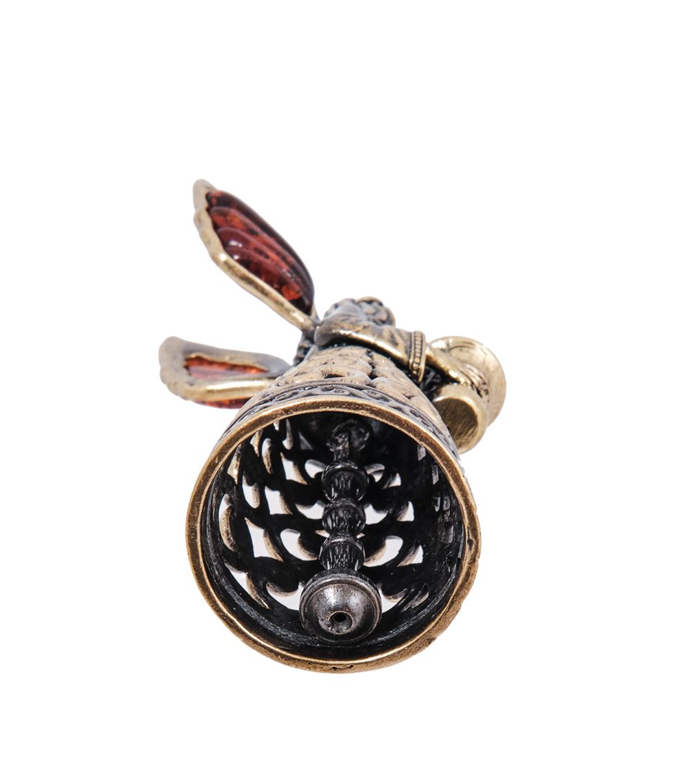 AM- 299 Колокольчик-подсвечник «Фея света» (латунь, янтарь)