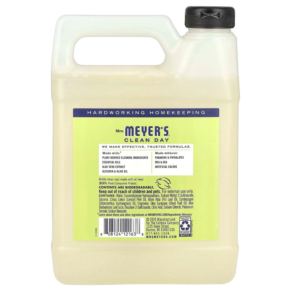 Mrs. Meyers Clean Day, Жидкое мыло для рук в экономичной упаковке с ароматом лимонной вербены, 975 мл (33 жидких унции)