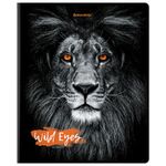 Тетрадь А5, 48 л., BRAUBERG, скоба, клетка, выборочный лак, "Wild eyes", 404343, 5шт