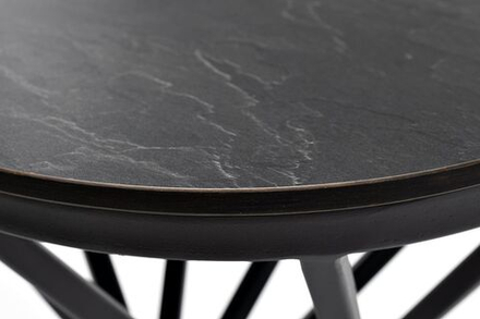 "Сантьяго" журнальный стол из HPL круглый Ø40 H55, каркас из стали серый (RAL 7024), цвет столешницы "серый гранит"