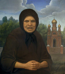 На пажити Богоматери, Киево-Печерской Лавры Христа ради юродивая, монахиня Алипия.