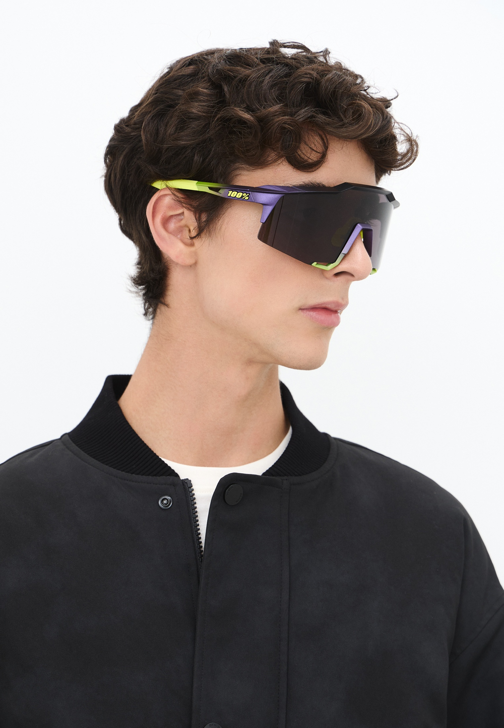 Спортивные очки с диоптриями 100% SPEEDCRAFT - Matte Metallic Digital Brights - Dark Purple Lens - OS