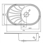 Кухонная мойка IDDIS  770*480, Suno S (SUN77SDi77)