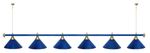 Лампа STARTBILLIARDS 6 пл. (плафоны зеленые,штанга зеленая,фурнитура золото)