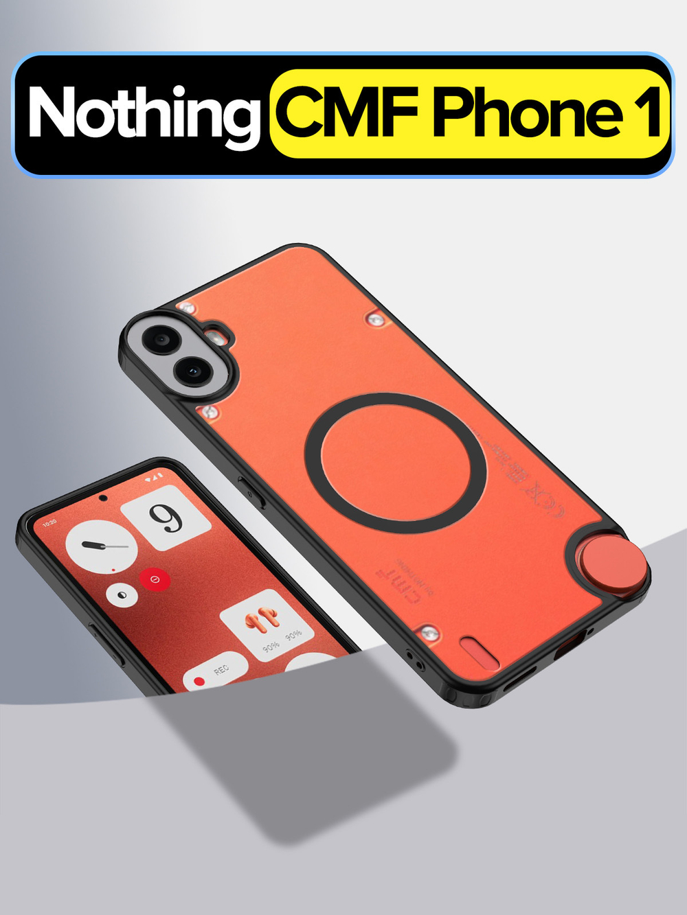 Чехол с Magsafe для Nothing CMF Phone 1 прозрачный матовый с черным бортом WLONS