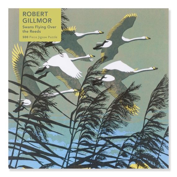 Pazl / Пазлы /Puzzles Adult Jigsaw Puzzle Robert Gillmor: Swans Flying over the Reeds (500 pieces)