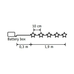 Гирлянда Звезда на медном проводе 190см теплый свет 20 ламп Luca Lighting