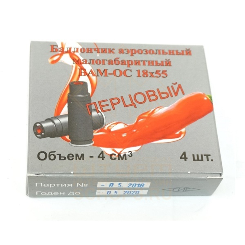 БАМ ОС аэрозольный малогабаритный, 18х55 мм (4 шт)