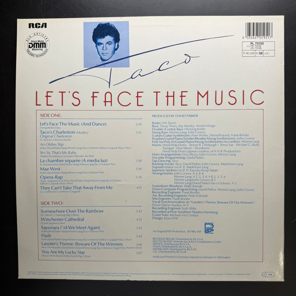 Taco ‎– Let's Face The Music (Германия 1984г.)