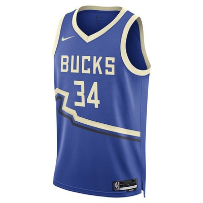 Футболка Nike NBA 2024/25 City Edition Swingman Milwaukee Bucks Giannis Antetokounmpo Jersey Blue