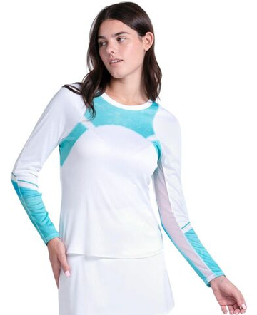 Женская теннисная футболка с длинным рукавом Lucky in Love Sun Beat Long Sleeve - white