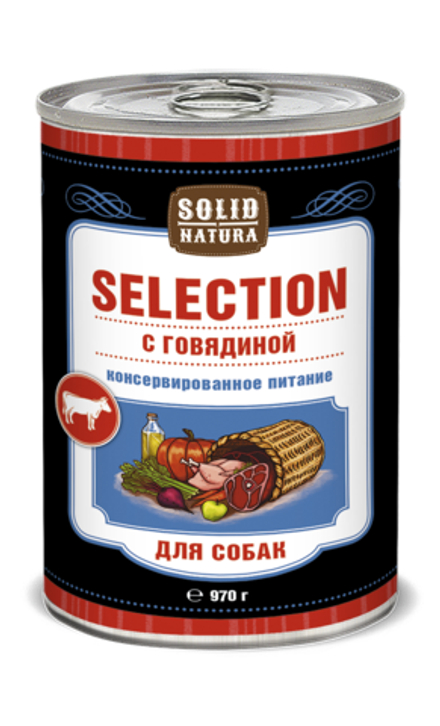 Solid Natura Selection Говядина влажный корм для собак жестяная банка 970 г