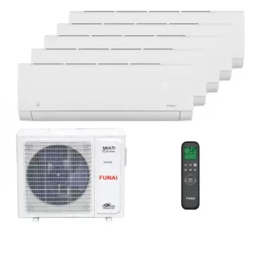 Мультисплит система на 5 комнат Funai RAM-I-SG25HP.W02/S x 2 + RAM-I-SG30HP.W02/S x 3 / RAM-I-5OK120HP.01/U