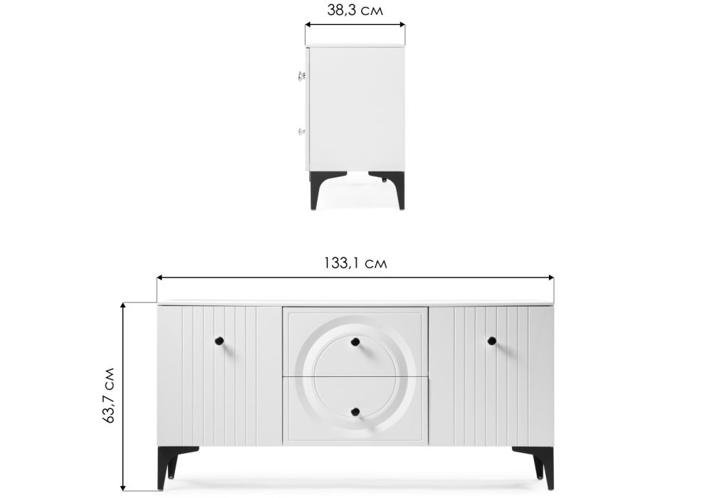ТВ-тумба Вестра белый шагрень