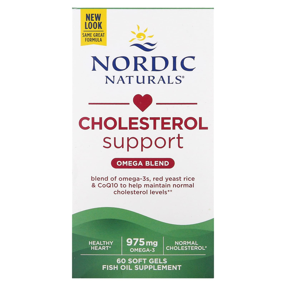 Nordic Naturals, добавка для поддержания уровня холестерина, омега, 60 капсул