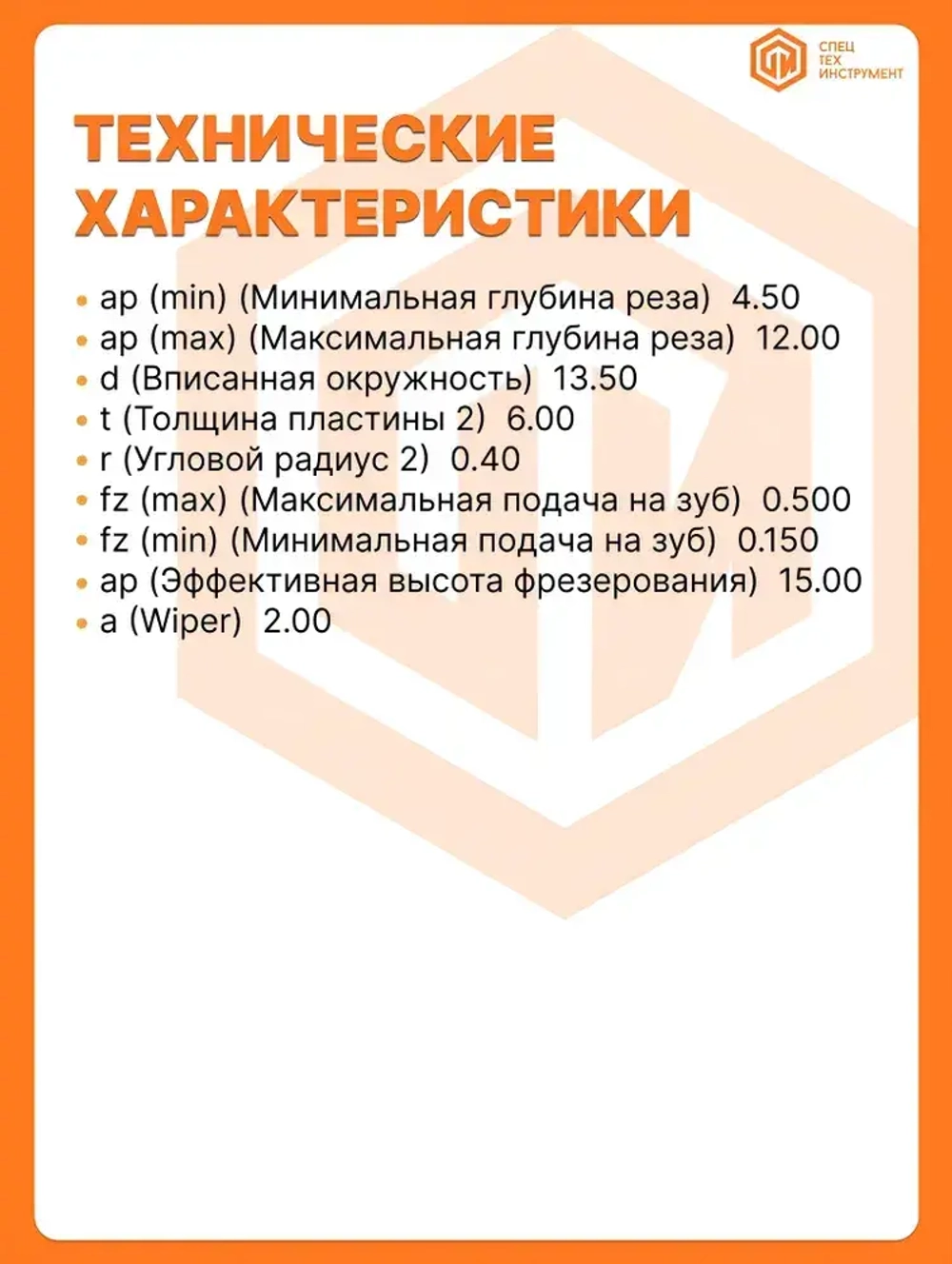 Пластина 3PHT190604R-AL M03-Z STI 1 штука СпецТехСпецТехИнструмент