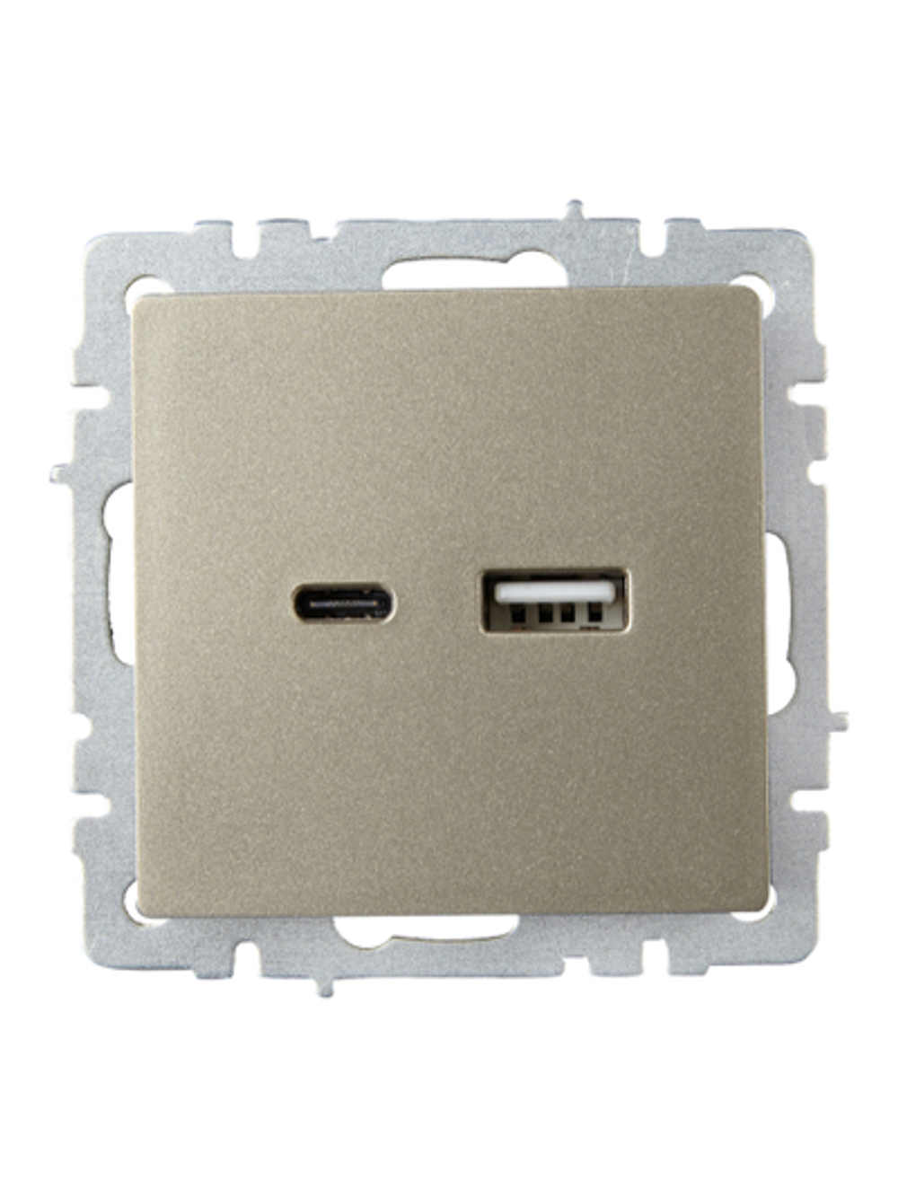 BRITE Розетка USB A+C 18Вт РЮ11-1-БрШ шампань IEK