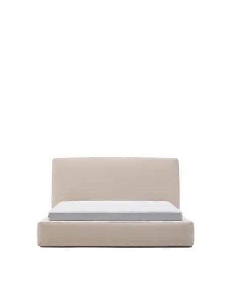 Кровать Blok бежевая со съемными чехлами для матраса 160 х 200 см