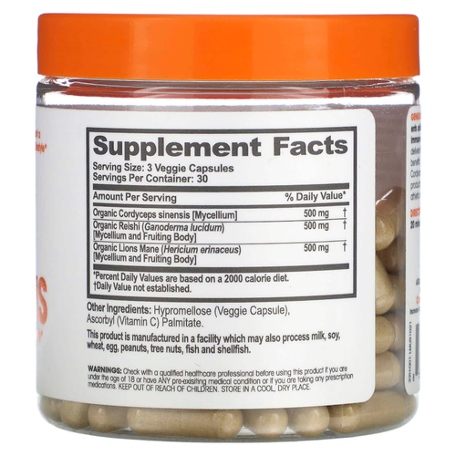 The Genius Brand, Genius Mushrooms, 90 растительных капсул