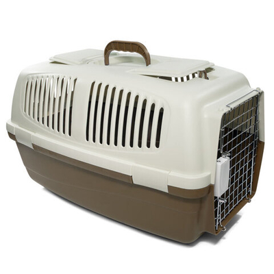 Переноска  для животных с металлической дверцей "Спутник" M, капучино, 560*365*330мм, серия TRAVEL, Triol