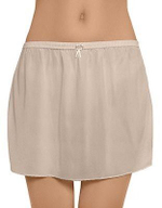 Короткая нижняя юбка без кружева (Размер: L) (Цвет: бежевый)