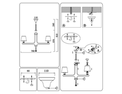 Ambrella Подвесная люстра с абажуром и хрусталем Modern TR4618