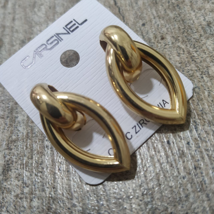 Серьги-гвоздики Элегия металл золотистый