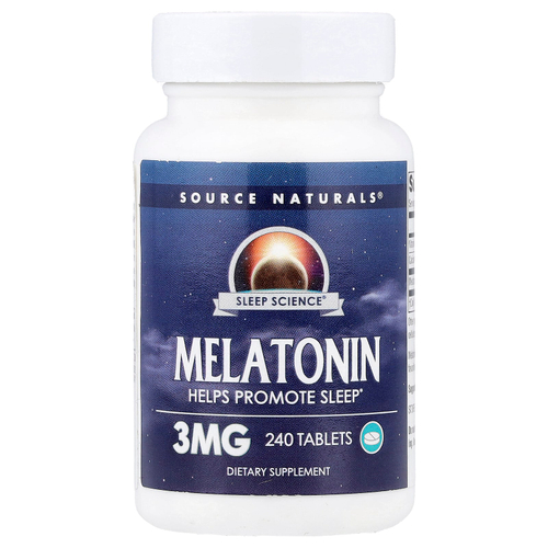 Source Naturals, Sleep Science®, мелатонин, 3 мг, 240 таблеток