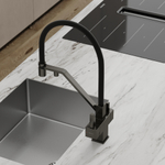 Смеситель для кухни Sancos Loro с гибким изливом, цвет вороненая сталь/черный, арт. SC4007GG