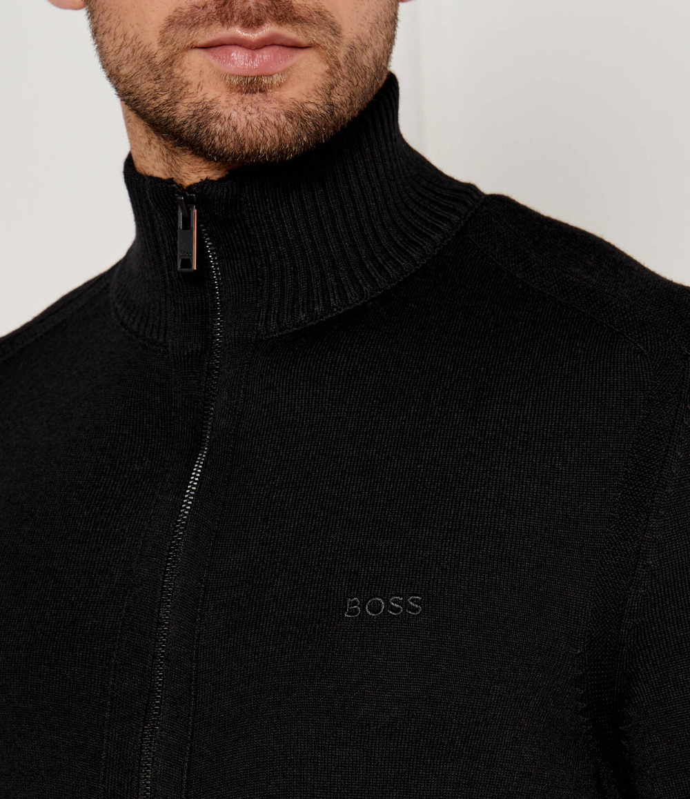 Шерстяной кардиган Avac_FZ BOSS ORANGE - черный(50501750)