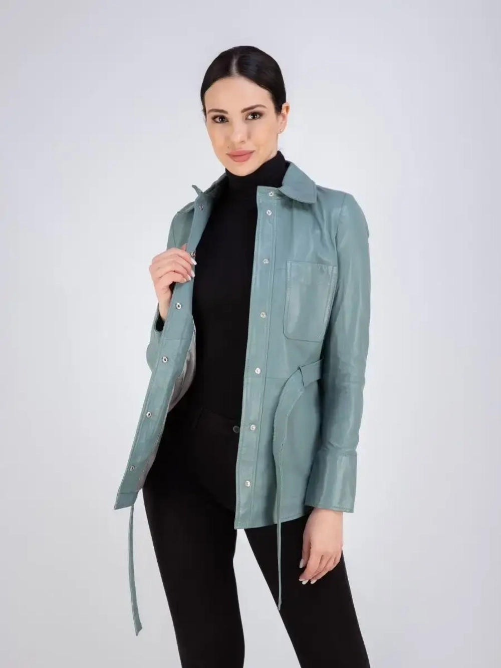 Кожаная куртка весна - лето рубашка