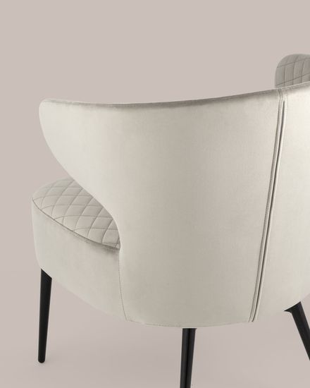 Кресло лаунж Royal велюр серо-бежевый