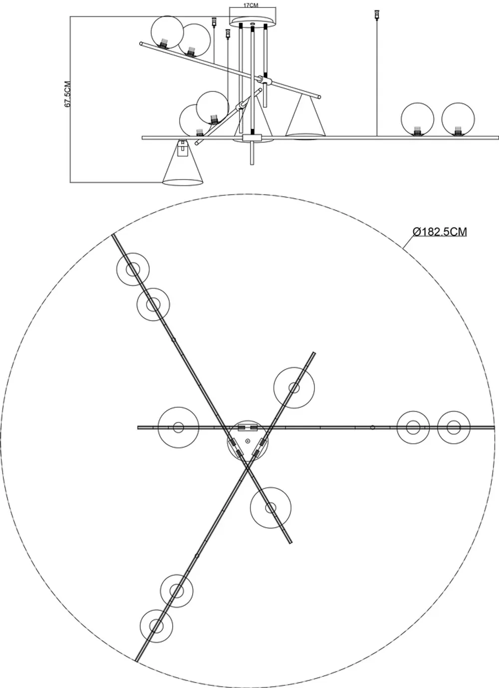Люстра на штанге Arte Lamp JACOB