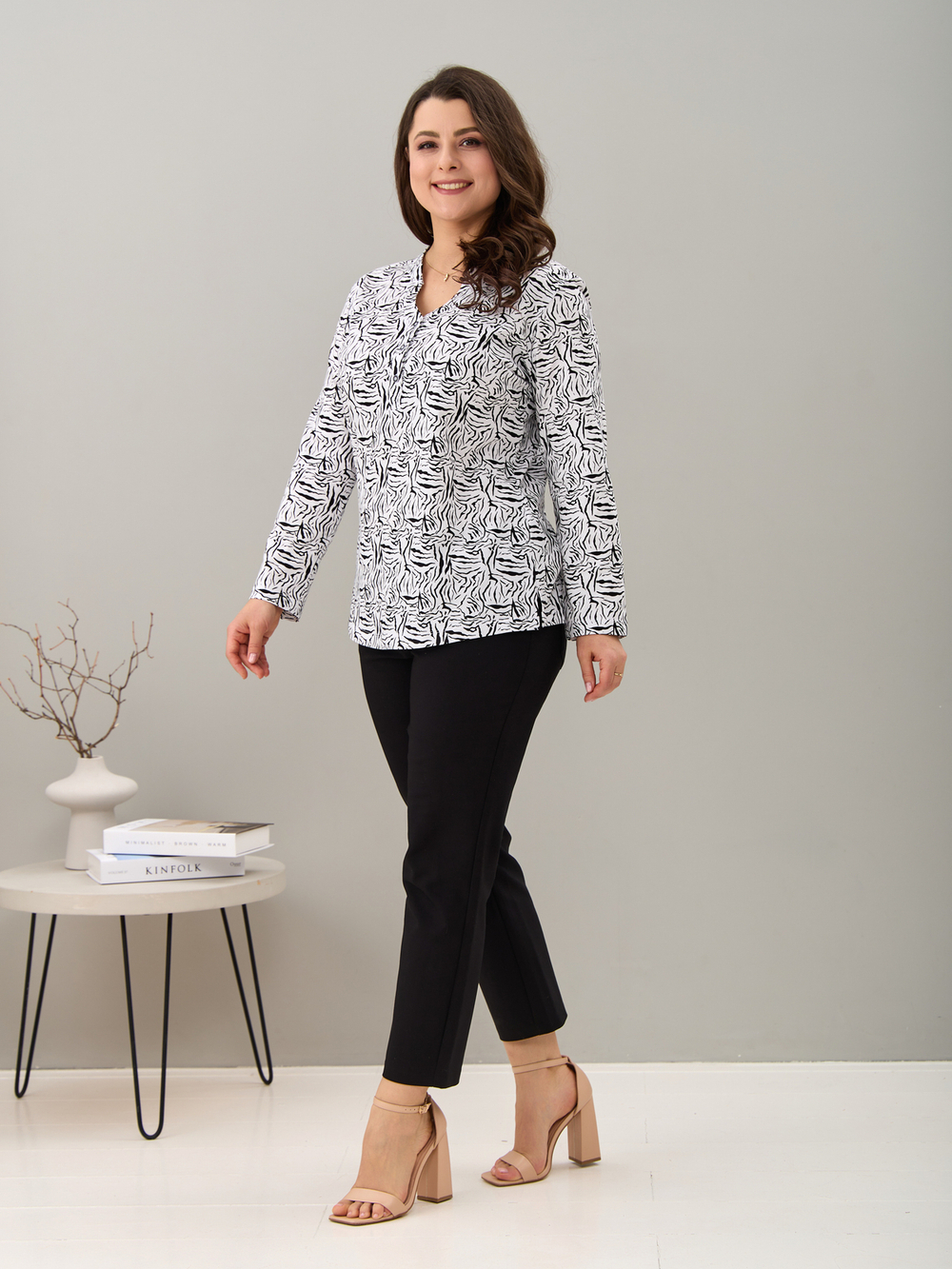 Блузка БЛ-22/белый-зебра