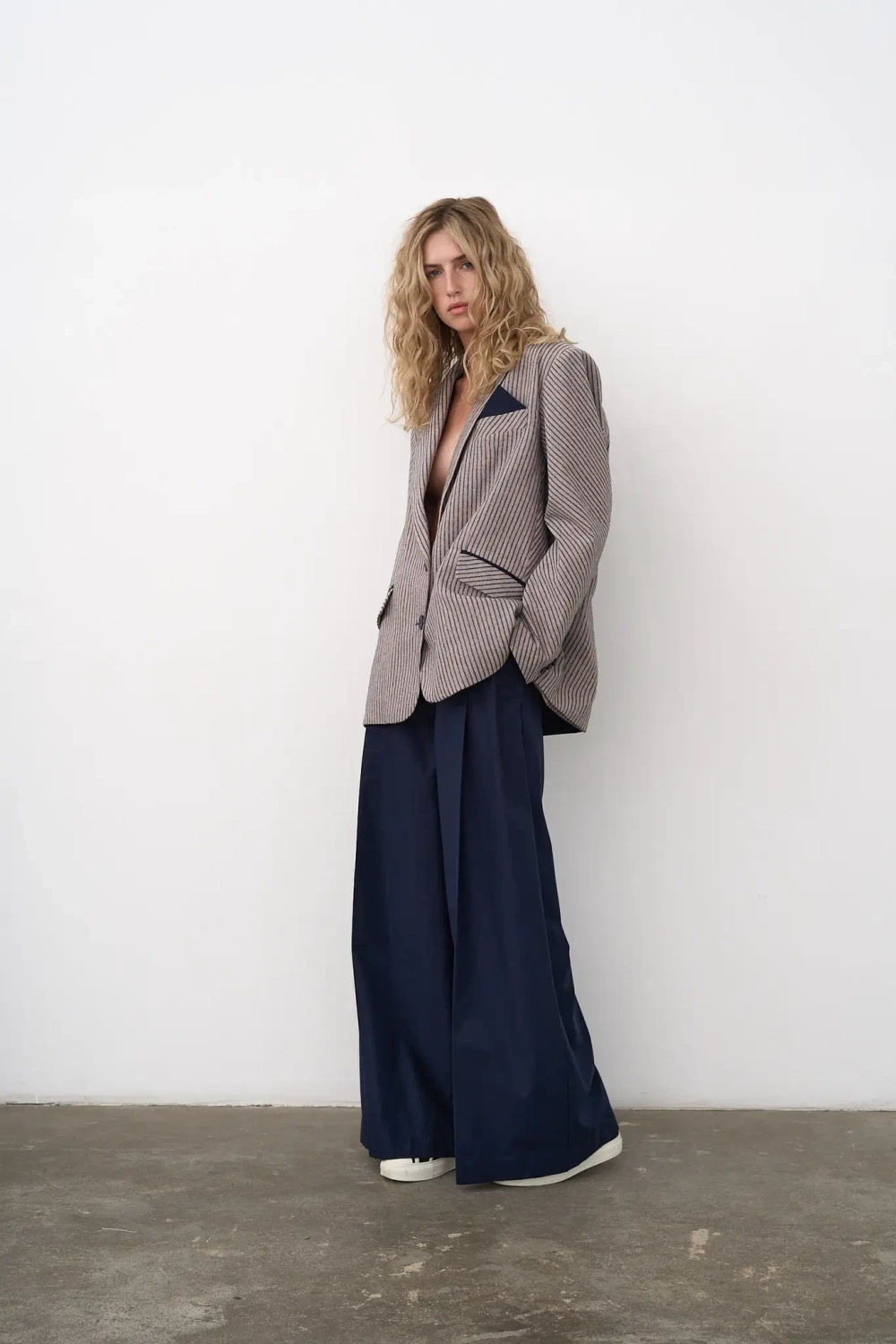 Брюки-палаццо синие