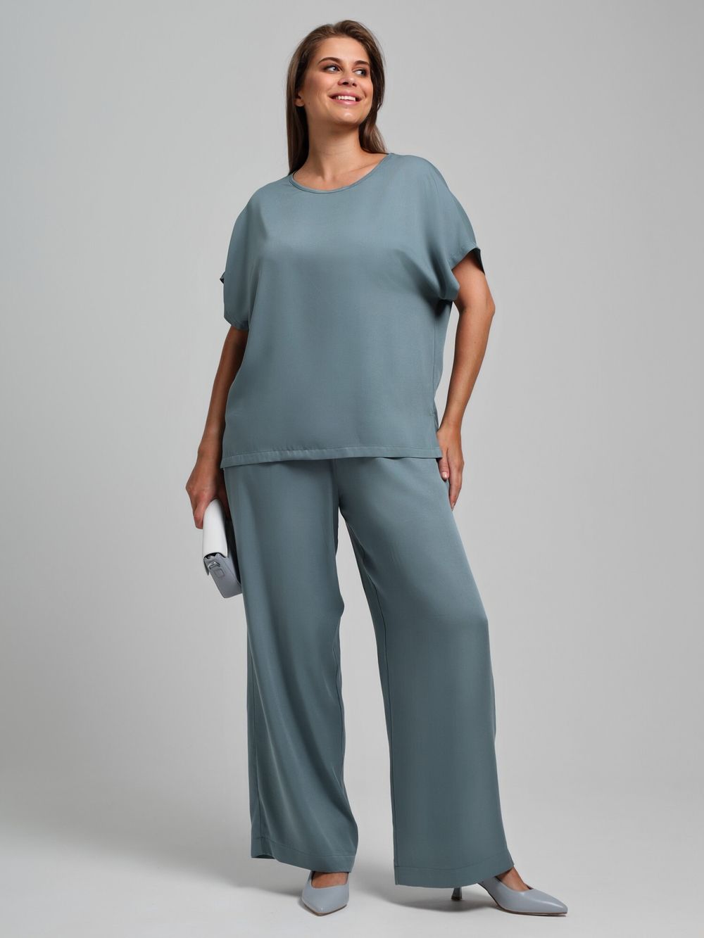 Блузка Летний драйв-4 Виотекс СЕРЫЙ