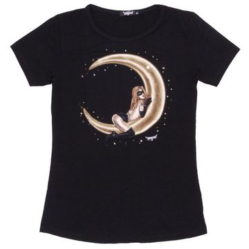 Футболка женская Девушка-кошка на месяце