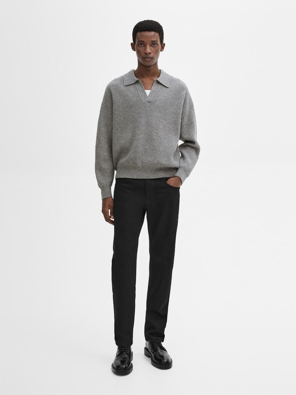 Massimo Dutti Джинсы облегающего кроя из смесового хлопка, черный