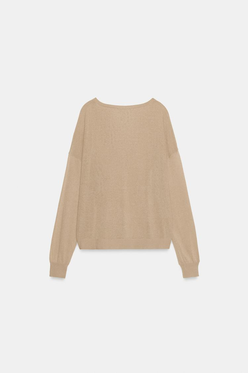 ZARA ДЖЕМПЕР ТОНКОЙ ВЯЗКИ С V-ОБРАЗНЫМ ВЫРЕЗОМ, ТЕЛЕСНО-РОЗОВЫЙ