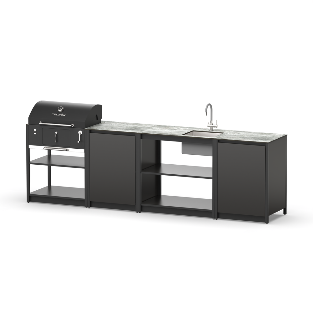 Барбекю комплекс Lounge F-108SB, 2.9 м, черный/серый каспий