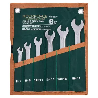 Ключи рожковые, набор 6пр. (6х7, 8х9, 10х11, 12х13, 14х15, 16х17мм) RockFORCE RF-5062P