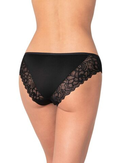 Бамбуковые трусики-слипы с кружевными элементами (Размер: XL) (Цвет: черный)