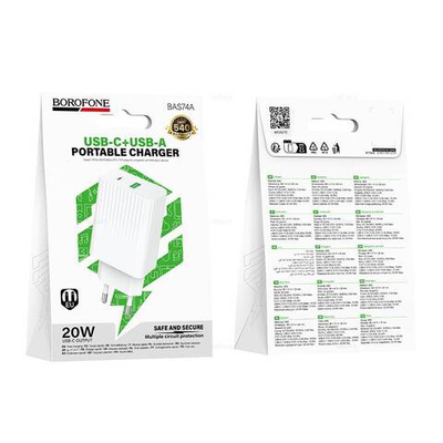 Зарядное устройство Borofone PD20W+QC3.0 BAS74A (white)