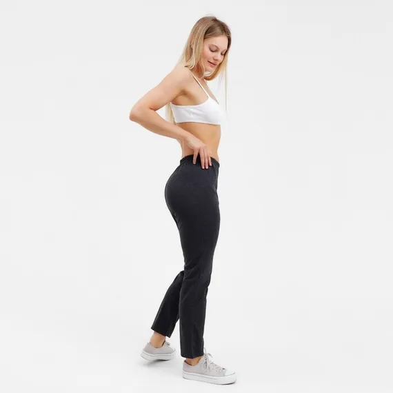 Брюки домашние женские, цвет тёмно-серый меланж, размер 44