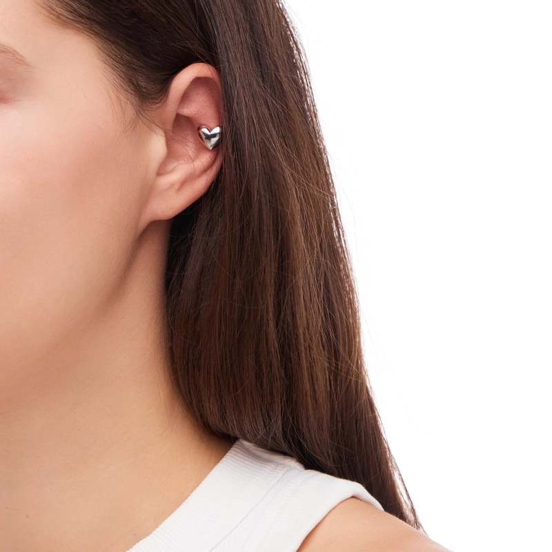 Кафф Двустороннее Сердце – Серебро