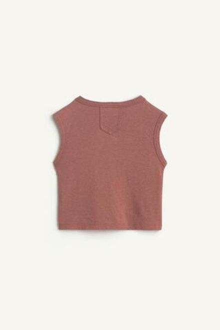 ZARA ТОП С КРУГЛЫМ ВЫРЕЗОМ, ТЕРРАКОТОВЫЙ