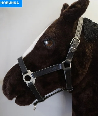 Недоуздок сыромятный, чёрный.