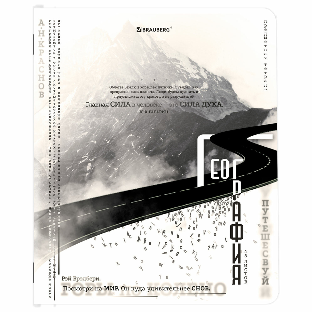 Тетради предметные комплект 12 ПРЕДМЕТОВ 48 л. матовая ламинация BRAUBERG "BLACK&WHITE" (2 штуки в упаковке)