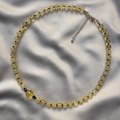 Колье «Мёд и Ночь» — цитрин и шпинель